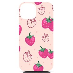 Seamless Strawberry Fruit Pattern Background Iphone 14 Black Uv Print Case by Bedest