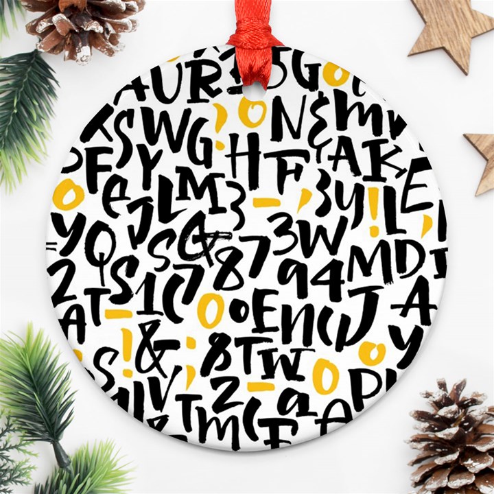 Letters Pattern Ornament (Round)