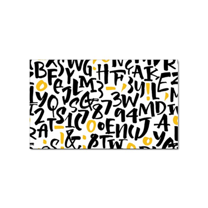 Letters Pattern Sticker Rectangular (10 pack)