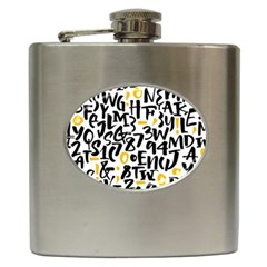 Letters Pattern Hip Flask (6 Oz) by Bedest