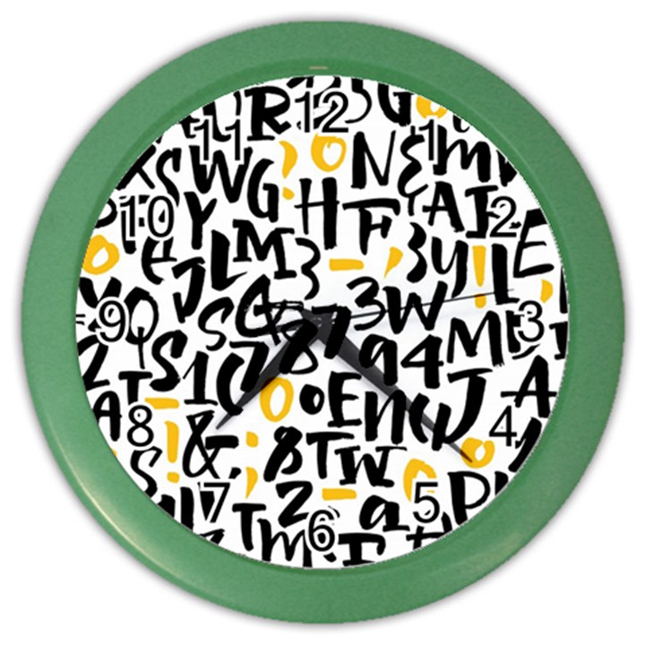 Letters Pattern Color Wall Clock