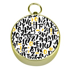 Letters Pattern Gold Compasses by Bedest