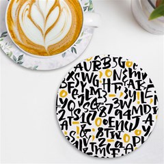 Letters Pattern UV Print Round Tile Coaster