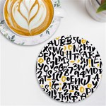 Letters Pattern UV Print Round Tile Coaster Front