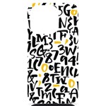 Letters Pattern iPhone 14 Pro Black UV Print Case Front