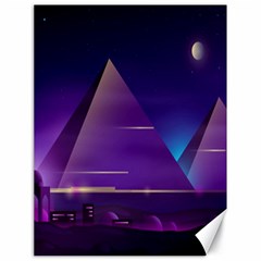 Egyptian Pyramids Night Landscape Cartoon Canvas 18  X 24  by Bedest