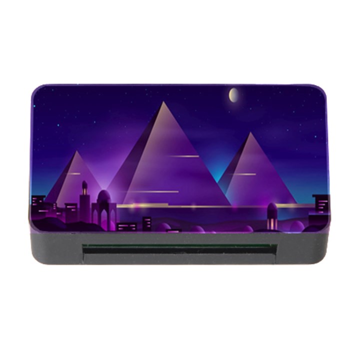 Egyptian Pyramids Night Landscape Cartoon Memory Card Reader with CF