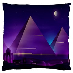 Egyptian Pyramids Night Landscape Cartoon Large Cushion Case (two Sides) by Bedest