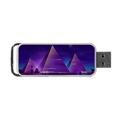 Egyptian Pyramids Night Landscape Cartoon Portable Usb Flash (one Side) by Bedest