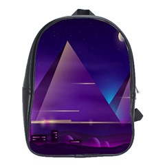 Egyptian Pyramids Night Landscape Cartoon School Bag (xl) by Bedest