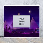 Egyptian Pyramids Night Landscape Cartoon White Wall Photo Frame 5  x 7  Front