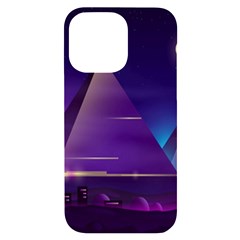 Egyptian Pyramids Night Landscape Cartoon Iphone 14 Pro Max Black Uv Print Case by Bedest