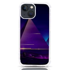 Egyptian Pyramids Night Landscape Cartoon Iphone 13 Mini Tpu Uv Print Case by Bedest