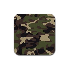 Texture Military Camouflage Repeats Seamless Army Green Hunting Rubber Coaster (square) by Bedest