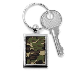 Texture Military Camouflage Repeats Seamless Army Green Hunting Key Chain (rectangle) by Bedest