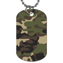 Texture Military Camouflage Repeats Seamless Army Green Hunting Dog Tag (one Side) by Bedest