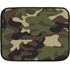 Texture Military Camouflage Repeats Seamless Army Green Hunting Two Sides Fleece Blanket (mini) by Bedest