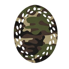 Texture Military Camouflage Repeats Seamless Army Green Hunting Ornament (oval Filigree) by Bedest