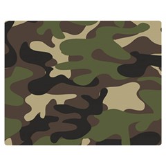 Texture Military Camouflage Repeats Seamless Army Green Hunting Two Sides Premium Plush Fleece Blanket (medium) by Bedest