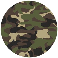 Texture Military Camouflage Repeats Seamless Army Green Hunting Wooden Puzzle Round by Bedest