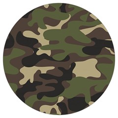 Texture Military Camouflage Repeats Seamless Army Green Hunting Round Trivet by Bedest