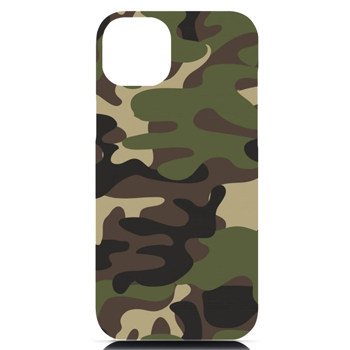 Texture Military Camouflage Repeats Seamless Army Green Hunting iPhone 14 Plus Black UV Print Case