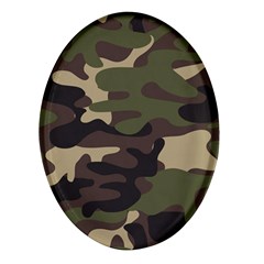 Texture Military Camouflage Repeats Seamless Army Green Hunting Oval Glass Fridge Magnet (4 Pack)