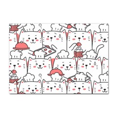 Cute Cat Chef Cooking Seamless Pattern Cartoon Sticker A4 (10 Pack) by Bedest