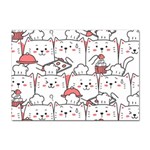 Cute Cat Chef Cooking Seamless Pattern Cartoon Sticker A4 (10 pack) Front