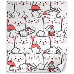 Cute Cat Chef Cooking Seamless Pattern Cartoon Canvas 8  X 10  by Bedest