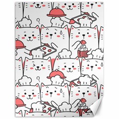 Cute Cat Chef Cooking Seamless Pattern Cartoon Canvas 12  X 16  by Bedest