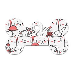 Cute Cat Chef Cooking Seamless Pattern Cartoon Dog Tag Bone (one Side) by Bedest