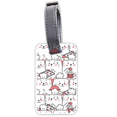 Cute Cat Chef Cooking Seamless Pattern Cartoon Luggage Tag (one Side) by Bedest