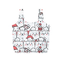 Cute Cat Chef Cooking Seamless Pattern Cartoon Full Print Recycle Bag (s) by Bedest