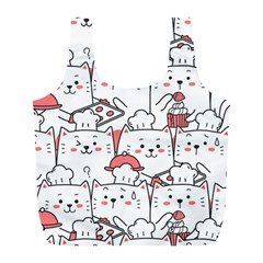 Cute Cat Chef Cooking Seamless Pattern Cartoon Full Print Recycle Bag (l) by Bedest