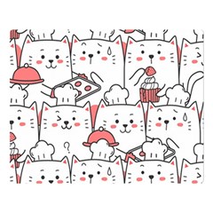 Cute Cat Chef Cooking Seamless Pattern Cartoon Two Sides Premium Plush Fleece Blanket (large) by Bedest