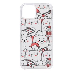 Cute Cat Chef Cooking Seamless Pattern Cartoon Iphone 14 Tpu Uv Print Case