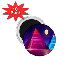 Egyptian Pyramids Night Landscape Cartoon Art 1 75  Magnets (10 Pack)  by Bedest