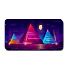 Egyptian Pyramids Night Landscape Cartoon Art Medium Bar Mat by Bedest