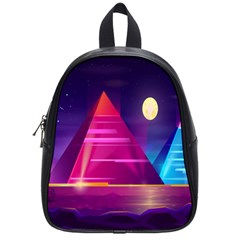 Egyptian Pyramids Night Landscape Cartoon Art School Bag (small) by Bedest