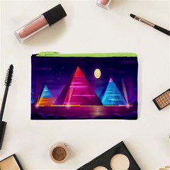 Egyptian Pyramids Night Landscape Cartoon Art Cosmetic Bag (xs) by Bedest