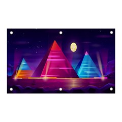 Egyptian Pyramids Night Landscape Cartoon Art Banner And Sign 5  X 3  by Bedest