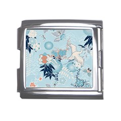 Crane Pattern Bird Animal Nature Mega Link Italian Charm (18mm) by Bedest