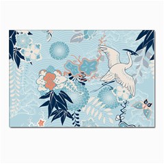 Crane Pattern Bird Animal Nature Postcard 4 x 6  (pkg Of 10) by Bedest