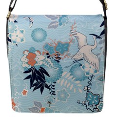 Crane Pattern Bird Animal Nature Flap Closure Messenger Bag (s) by Bedest