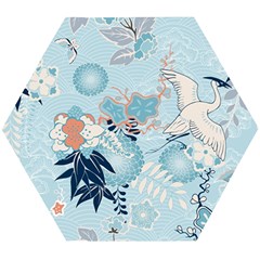 Crane Pattern Bird Animal Nature Wooden Puzzle Hexagon by Bedest