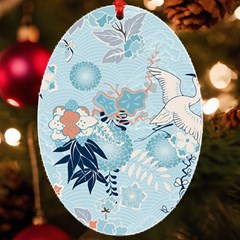 Crane Pattern Bird Animal Nature Uv Print Acrylic Ornament Oval by Bedest