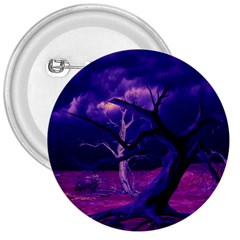 Forest Night Sky Clouds Mystical 3  Buttons by Bedest