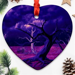 Forest Night Sky Clouds Mystical Ornament (heart)