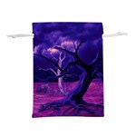 Forest Night Sky Clouds Mystical Lightweight Drawstring Pouch (L) Front